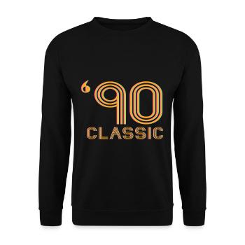 90er Jahre Klassiker - Unisex Pullover - Schwarz - Vorne - Alina (178cm) & Michal (187cm)