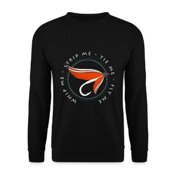 Toller Spruch für Fliegenfischer Geschenke ideen - Unisex Pullover - Schwarz - Vorne - Alina (178cm) & Michal (187cm)