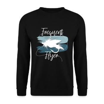 Hobby Fliegenfischer Fliegenfischen Geschenkidee - Unisex Pullover - Schwarz - Vorne - Alina (178cm) & Michal (187cm)