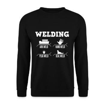 Welds - Unisex Sweatshirt - black - Front - Alina (178cm) & Michal (187cm)