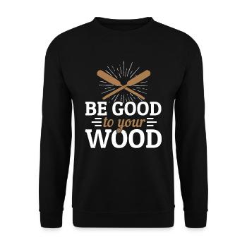 Wood - Unisex Sweatshirt - black - Front - Alina (178cm) & Michal (187cm)