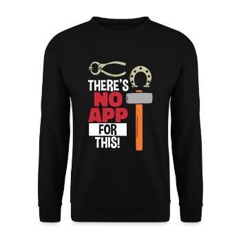 Schmieden Schmiede Schmied Handwerk Beruf Metall - Unisex Pullover - Schwarz - Vorne - Alina (178cm) & Michal (187cm)