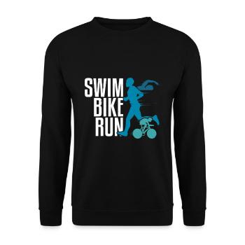 Triathlon - Unisex Sweatshirt - black - Front - Alina (178cm) & Michal (187cm)
