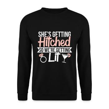 Dire drôle pour la fête des poules - Sweat-shirt Unisexe - noir - Devant - Alina (178cm) & Michal (187cm)