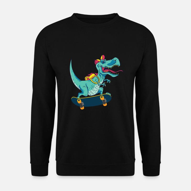 Skateboard dinosaur - Unisex Sweatshirt - black
