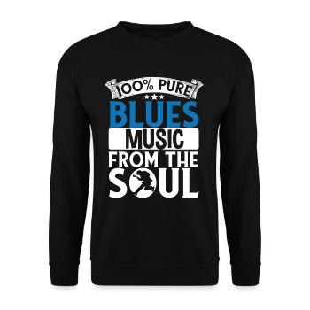 Blues Musik direkt aus der Seele Musiker Gitarre - Unisex Pullover - Schwarz - Vorne - Alina (178cm) & Michal (187cm)
