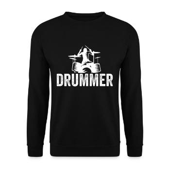 Drummer - Unisex Pullover - Schwarz - Vorne - Alina (178cm) & Michal (187cm)