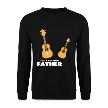 Ukulele und Uke ich bin dein Vater Gitarre Idee - Unisex Pullover - Schwarz - Vorne - Alina (178cm) & Michal (187cm)