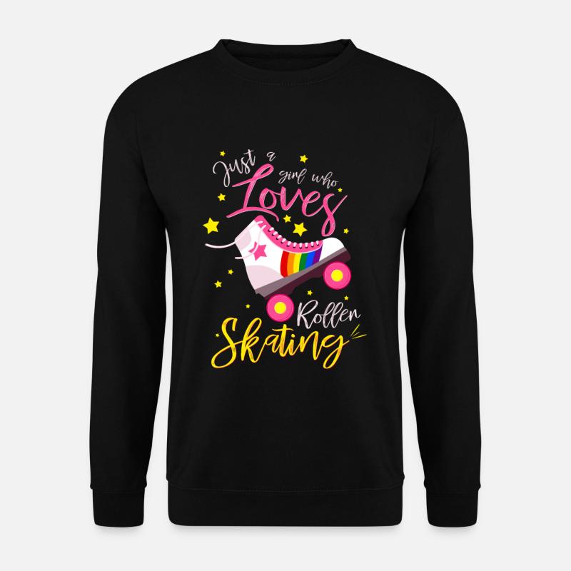 Ein Mädchen das Rollschuhe liebt Geschenkidee - Unisex Pullover - Schwarz
