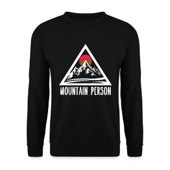 Mountain Person - Mountains Skiing Winter Snowboard - Unisex Sweatshirt - black - Front - Alina (178cm) & Michal (187cm)