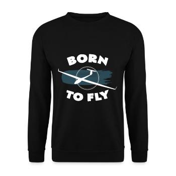 Born to fly - Unisex Sweatshirt - black - Front - Alina (178cm) & Michal (187cm)