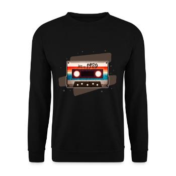 Cassette 1980 - Unisex Sweatshirt - black - Front - Alina (178cm) & Michal (187cm)