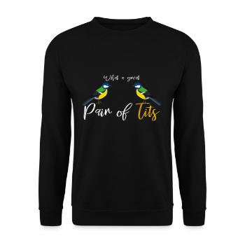 Des oiseaux - Sweat-shirt Unisexe - noir - Devant - Alina (178cm) & Michal (187cm)