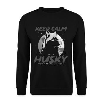 Husky - Unisex Sweatshirt - black - Front - Alina (178cm) & Michal (187cm)