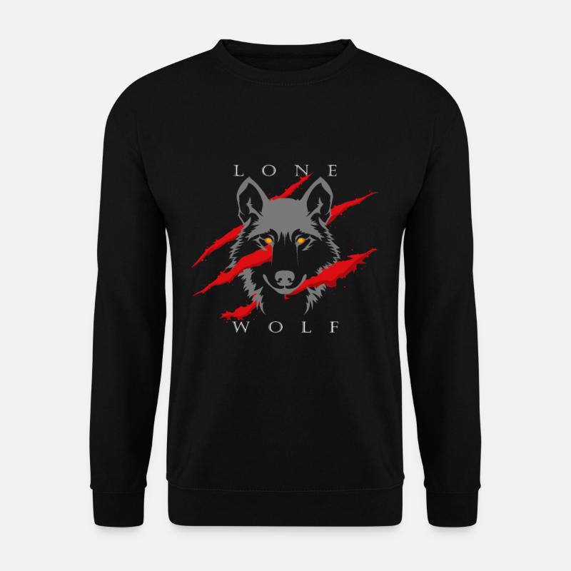 Einsamer Wolf - Unisex Pullover - Schwarz