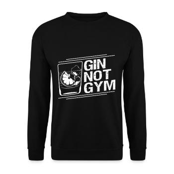 Gin et pas Gym - Sweat-shirt Unisexe - noir - Devant - Alina (178cm) & Michal (187cm)