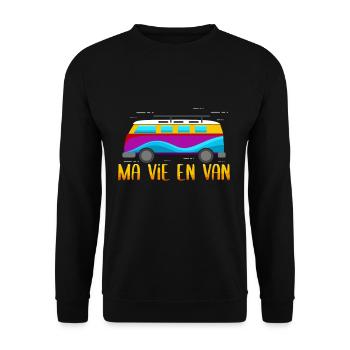 Ma vie dans le van - Sweat-shirt Unisexe - noir - Devant - Alina (178cm) & Michal (187cm)