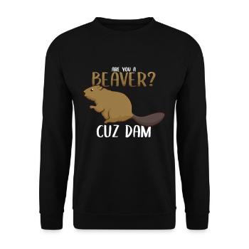 Bist du ein Biber? - Sweat-shirt Unisexe - noir - Devant - Alina (178cm) & Michal (187cm)
