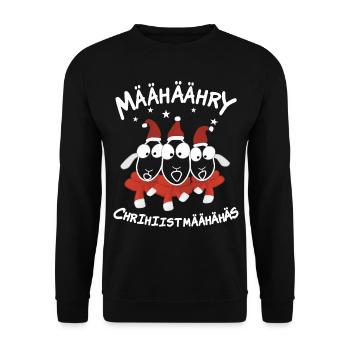 Weihnachtslied Schafe - Unisex Pullover - Schwarz - Vorne - Alina (178cm) & Michal (187cm)