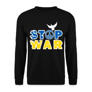 Peace for Ukraine Stop War - Unisex Sweatshirt - black - Front - Alina (178cm) & Michal (187cm)