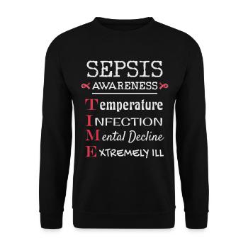 Conscience de la septicémie, empoisonnement du sang - Sweat-shirt Unisexe - noir - Devant - Alina (178cm) & Michal (187cm)