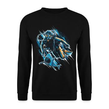23F 0308 bk - Sweat-shirt Unisexe - noir - Devant - Alina (178cm) & Michal (187cm)