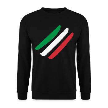 Italien Flagge - Steifen - Unisex Pullover - Schwarz - Vorne - Alina (178cm) & Michal (187cm)