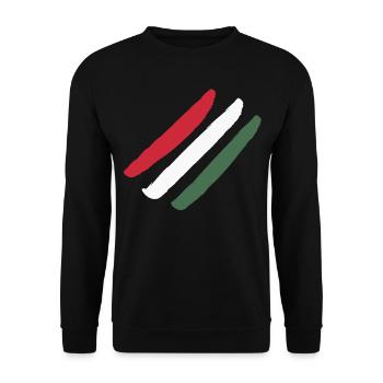 Hungary Flag - Unisex Sweatshirt - black - Front - Alina (178cm) & Michal (187cm)