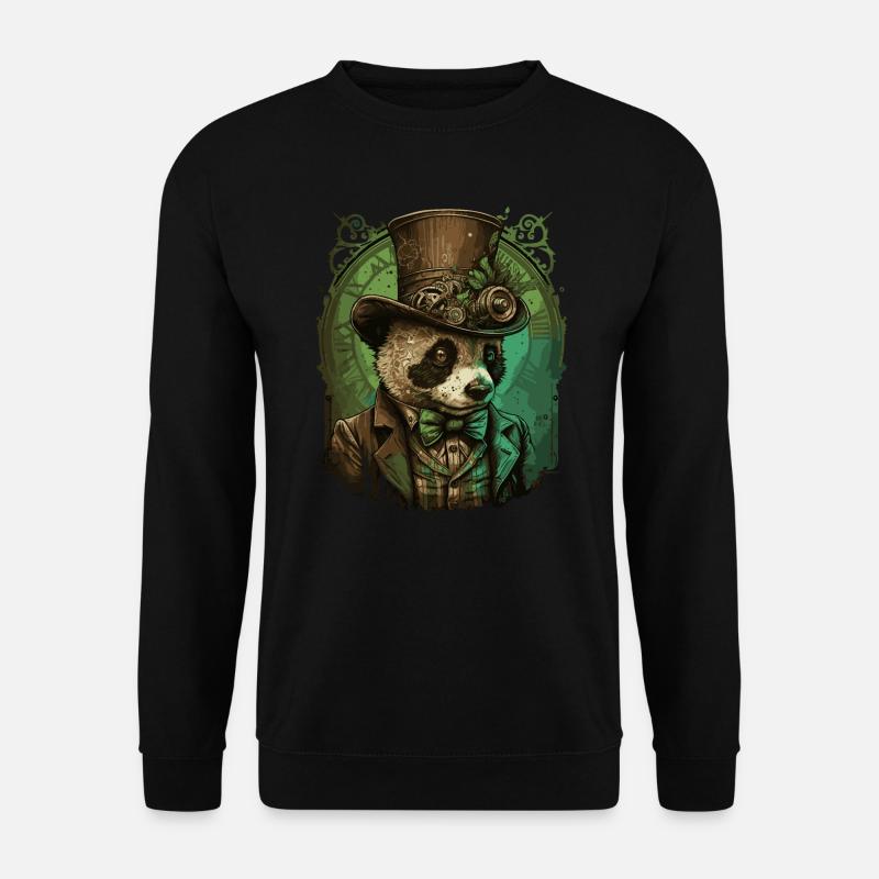 Steampunk Panda Bear - Unisex Sweatshirt - black