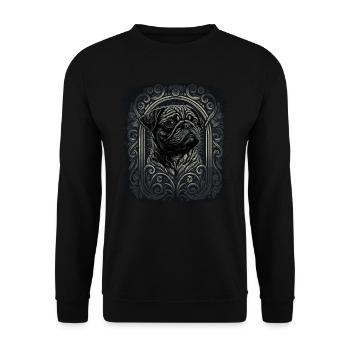 Petit carlin - Sweat-shirt Unisexe - noir - Devant - Alina (178cm) & Michal (187cm)
