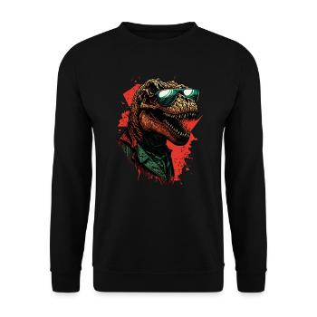 Dinosaure T-Rex cool - Sweat-shirt Unisexe - noir - Devant - Alina (178cm) & Michal (187cm)