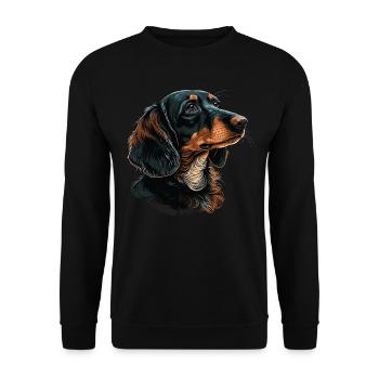 Dachshund - Unisex Sweatshirt - black - Front - Alina (178cm) & Michal (187cm)