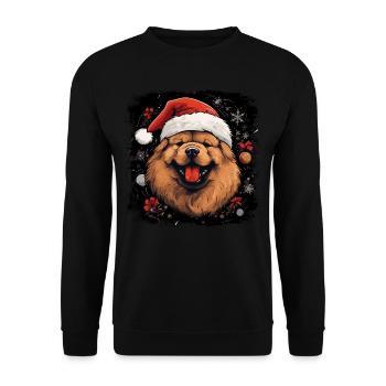 Chow Chow santa - Unisex Pullover - Schwarz - Vorne - Alina (178cm) & Michal (187cm)