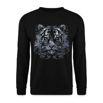 Tigre - Sweat-shirt Unisexe - noir - Devant - Alina (178cm) & Michal (187cm)