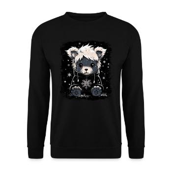 Ours en peluche Emo mignon - Sweat-shirt Unisexe - noir - Devant - Alina (178cm) & Michal (187cm)