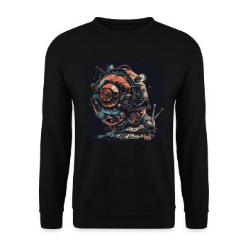 Crinchy Snail - Unisex Sweatshirt - black - Front - Alina (178cm) & Michal (187cm)