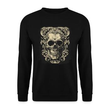 Gothic Skull - Unisex Sweatshirt - black - Front - Alina (178cm) & Michal (187cm)