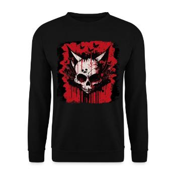Crâne de chat zombie - Sweat-shirt Unisexe - noir - Devant - Alina (178cm) & Michal (187cm)