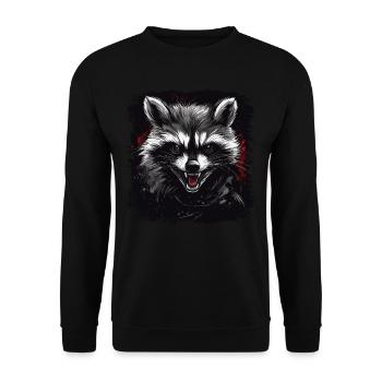 Wütender Waschbär - Unisex Pullover - Schwarz - Vorne - Alina (178cm) & Michal (187cm)