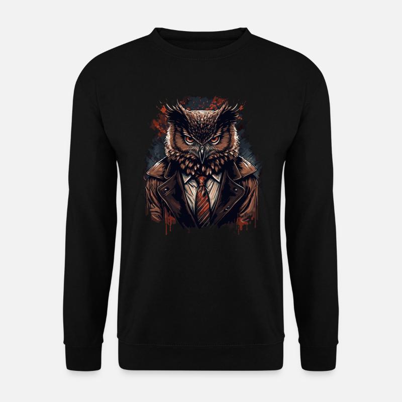 Hibou avec cravate - Sweat-shirt Unisexe - noir