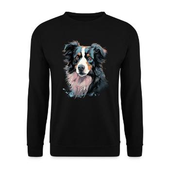 Border Collie Chien - Sweat-shirt Unisexe - noir - Devant - Alina (178cm) & Michal (187cm)