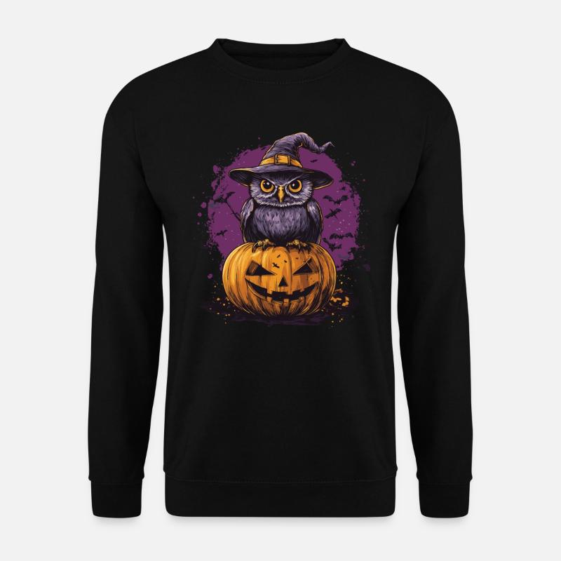 Lustige Halloween Eule - Unisex Pullover - Schwarz