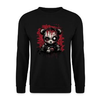 Ours en peluche effrayant mignon - Sweat-shirt Unisexe - noir - Devant - Alina (178cm) & Michal (187cm)