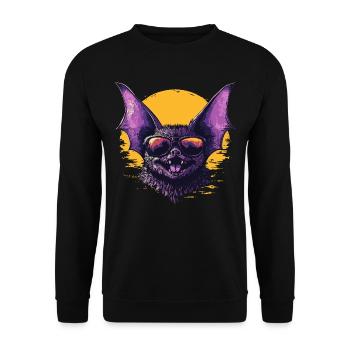 Funny Bat - Unisex Sweatshirt - black - Front - Alina (178cm) & Michal (187cm)