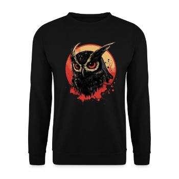 Eule - Unisex Pullover - Schwarz - Vorne - Alina (178cm) & Michal (187cm)