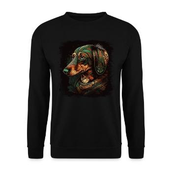L’art du teckel - Sweat-shirt Unisexe - noir - Devant - Alina (178cm) & Michal (187cm)