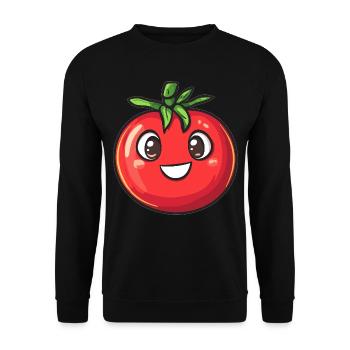 Tomate heureuse - Sweat-shirt Unisexe - noir - Devant - Alina (178cm) & Michal (187cm)