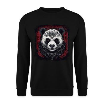 Cool Panda - Unisex Sweatshirt - black - Front - Alina (178cm) & Michal (187cm)