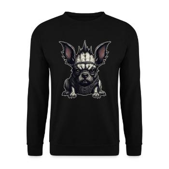 Bouledogue français gothique - Sweat-shirt Unisexe - noir - Devant - Alina (178cm) & Michal (187cm)
