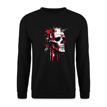Abstrakter Schädel - Unisex Pullover - Schwarz - Vorne - Alina (178cm) & Michal (187cm)